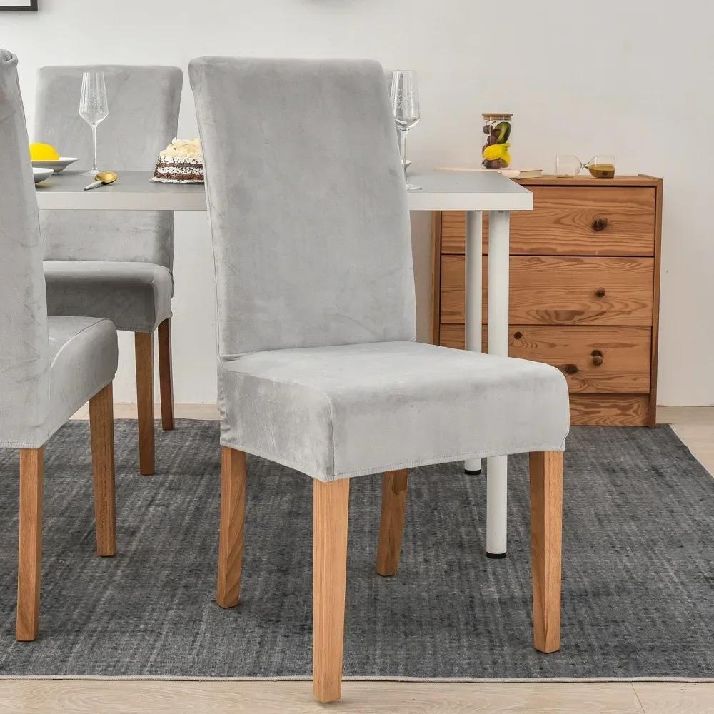 Aksamitna Tkanina Miękkie Pokrowce na Krzesła Elastyczne Grube Pokrowce na Krzesła do Jadalni Pokrowce Ochronne Pokrowiec na Krzesło Kuchenne
