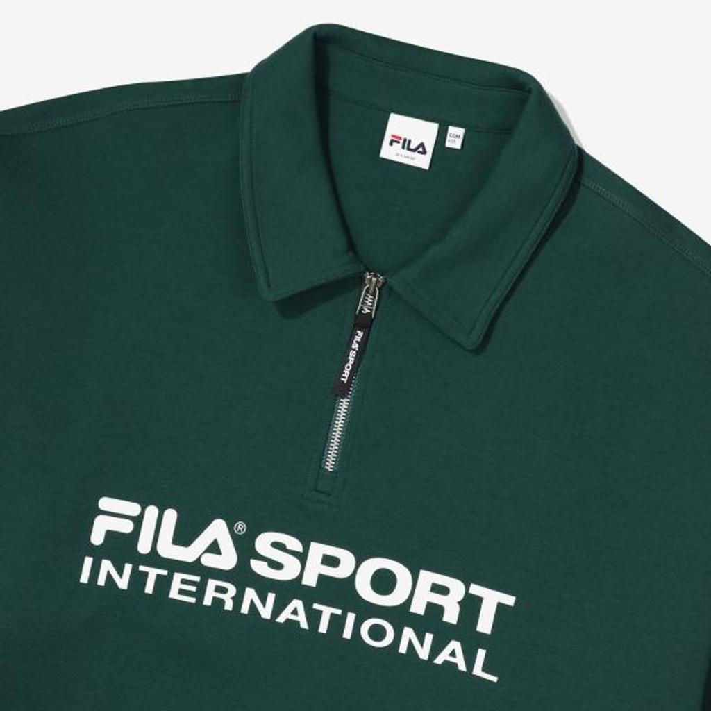 FILA Sweatshirts Men's Green Lapel Moderate Regular FS2POF1133X-PIG