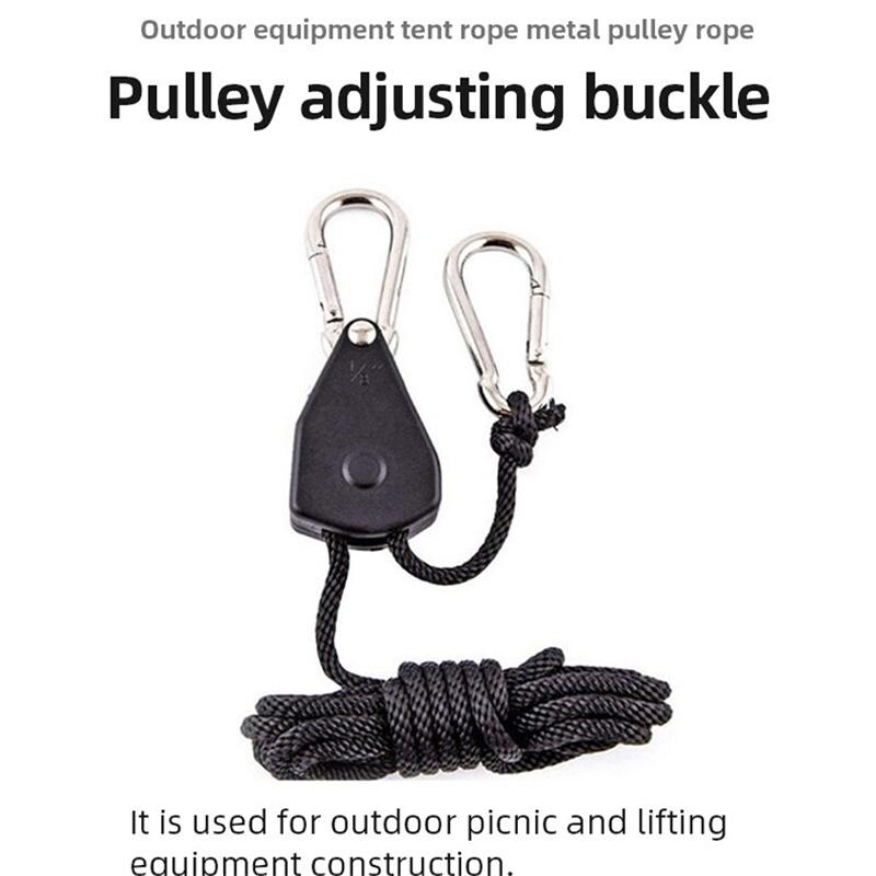 2pcs Adjustable Hanging Rope Awning Guy Ropes Adjustable Lifting Rope Lanyards For Tent Pulley Hooks