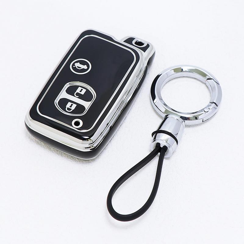 Silver Edge Tpu 2/3/4 Button Remote Keyless For Toyota Prius V Venza Land Cruiser Highlander Car Key Shell Holder Fob Case Cover