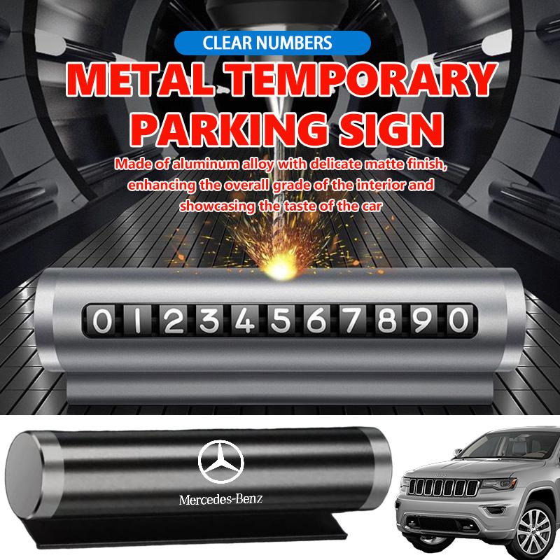AABCV1 For Benz Car Temporary Parking Card Phone Number Card Plate Digital Parking Number Holder AMG Exclusive A C E R V Class CLA CLS
