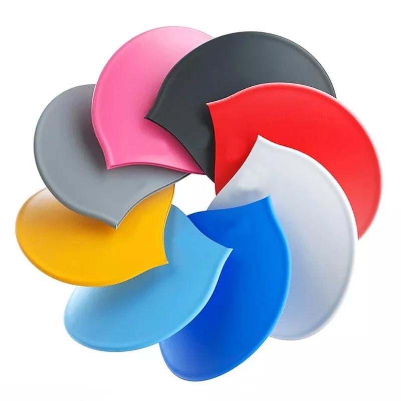 Unisex Adult Silicone Swim Cap Waterproof Swimming Hat Non Slip Bathing Pool Hat Elastic Silicone Cap for Long and Short Hair