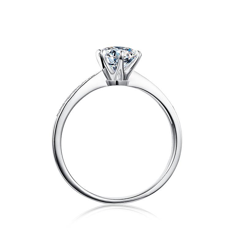 Mozambican Ring Women'S S925 Sterling Silver Inlaid With 1 Carat Moissanite Ring High Quality Wedding Band