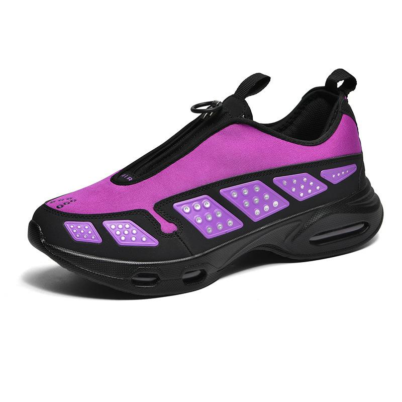 Large size autumn sports air cushion cushioning zipper lightweight casual running shoes