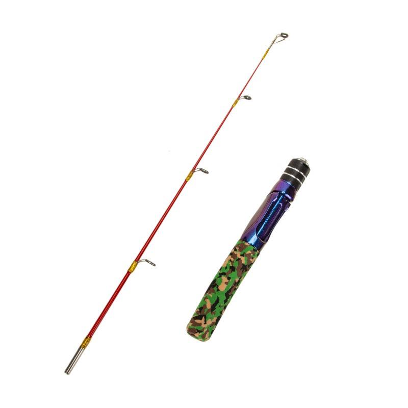 2-Section Dual-Flex Winter Fishing Rod - Solid Carbon, Soft/Hard Flexibility, Perfect for Ice and Shrimp Fishing