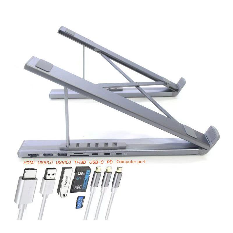 Foldable Aluminum Laptop & Desktop Stand with HUB Docking Station