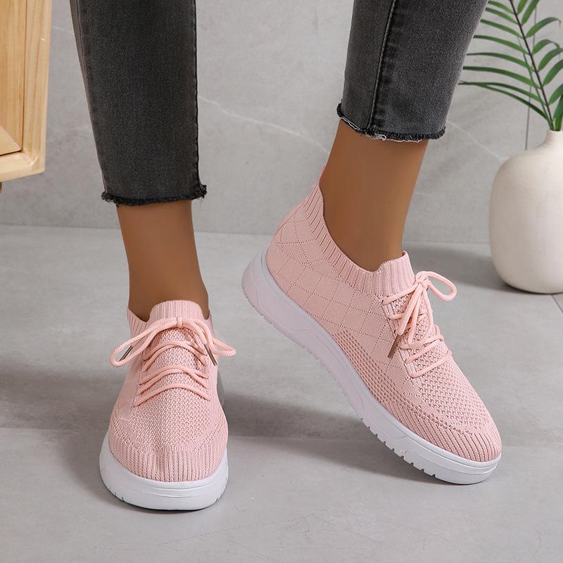 Trendy and Minimalist Single Shoes 2024 New Mesh Breathable Korean Version Versatile and Comfortable Women's Vulcanized Shoes