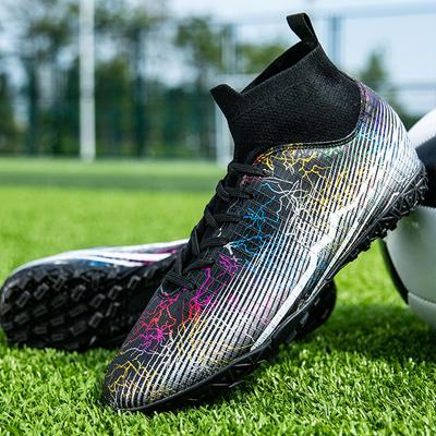 Men/women's High -top Football Shoes High Elastic Socks Port Artificial Lawn Short Nail Young Children Football Training Shoes