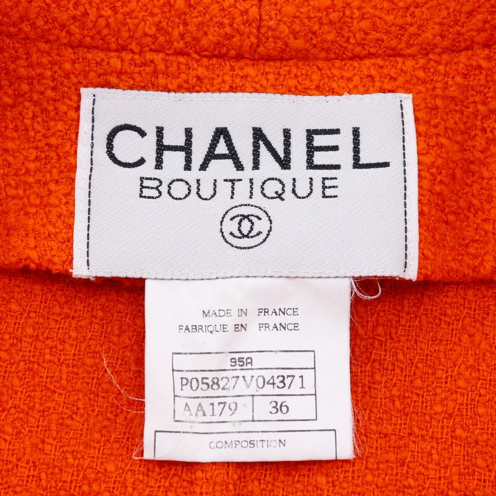 CHANEL Dresses and jackets setup P05827V04371 95P Orange tweed Women Used