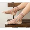 Fashion Cute Korean Style Girls Ladies Casual Crew Socks Colorful Flower Women Cotton for Spring Winter Happy Creative Gifts