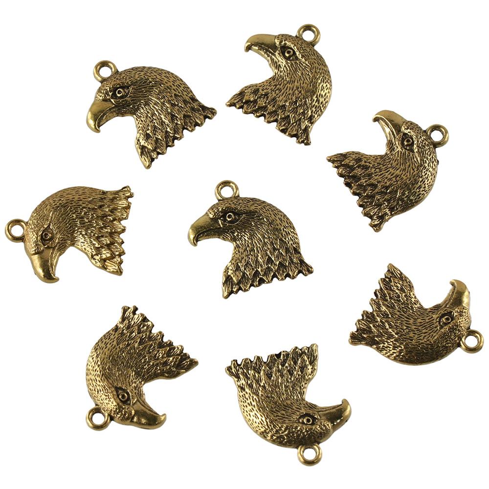 100Pcs Alloy Animal Head Charms 0.83*0.79inch. DIY Charms Gold Alloy Eagle Head Charms Girls