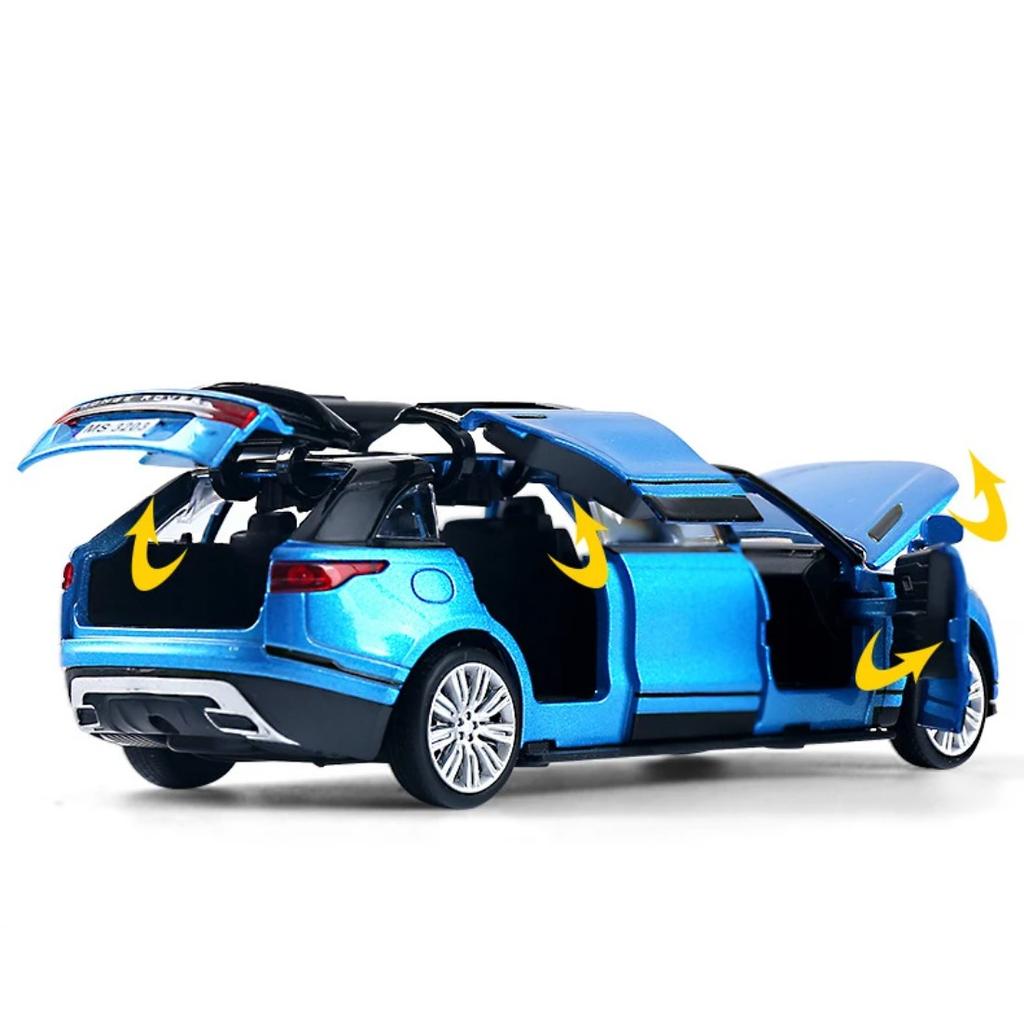 1/32 Range Rover Velar Lengthen Alloy Limousine Metal Diecast Car Model Flashing Musical Kids Toy Vehicles Gift