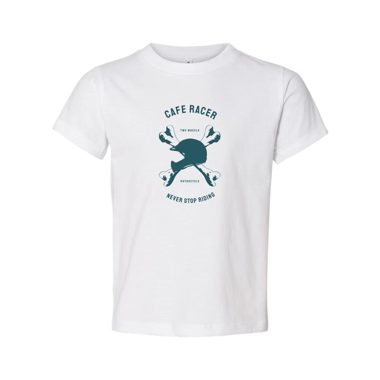 Cafe Racer Motorcycle Graphic Tee For Unisex Riders Featuring Classic Helmet And S