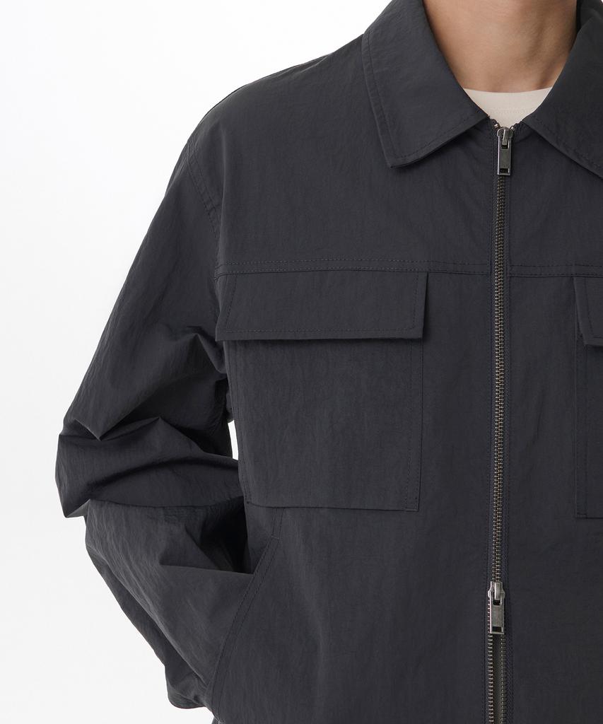 Musinsa Standard Nylon Crease Double Pocket Zip-Up Jacket [Grey]