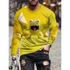 Colorful Little Monster Pattern T-Shirt For Men Fun Mysterious 3D Printed Tees Casual Long Sleeves Unisex T Shirts O-Neck Tops