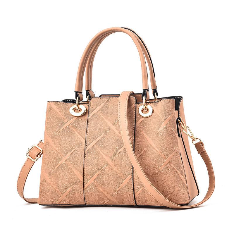 Temperament Middle-aged Women's Bag Fashion Leather Bag Large Capacity Handheld Straddle Shoulder Mother Bag Handheld Big Bag