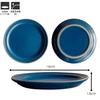 TAMAKI Plate SS Edge Line Blue, Diameter 14cm X Height 1.8cm, Microwave and Dishwasher Safe, T-889114