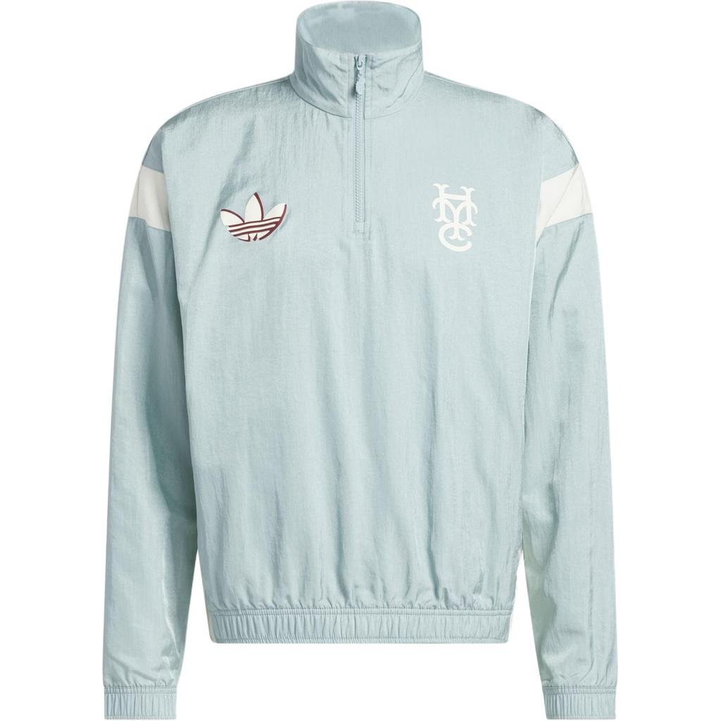 Adidas Originals X Hoop York City Kollaborationslogo Halb-Zip Langarmjacke Unisex Jacke Grün JC5971
