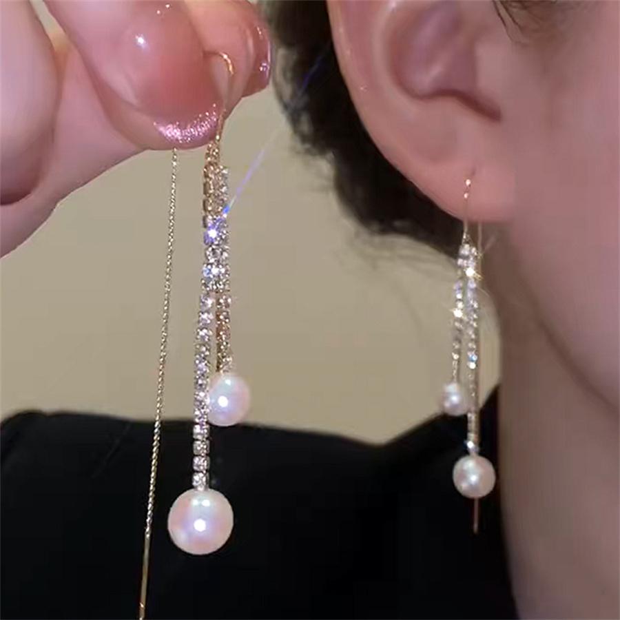 Student Pearl Diamond Earrings Suitable for Party Gifts Earrings