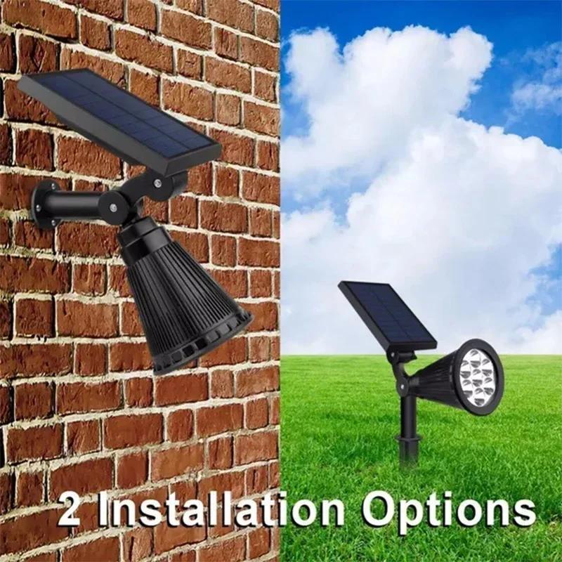 1/2 ks solární napájená 7LED lampa nastavitelná solární bodové světlo zapuštěné do země IP65 vodotěsné krajinářské nástěnné světlo venkovní osvětlení