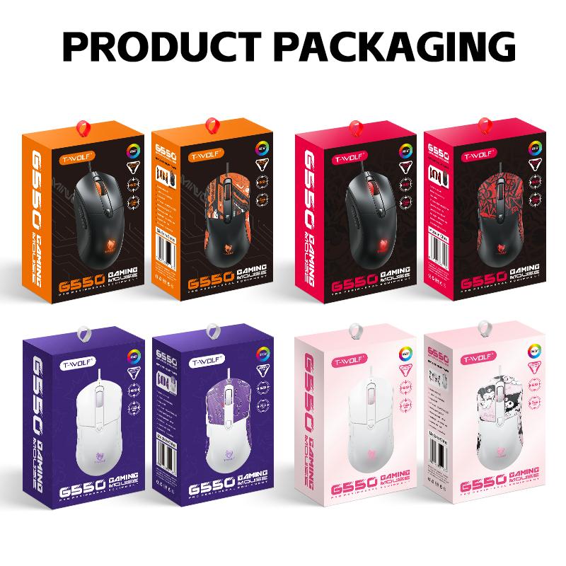 Esports Wired Gaming Mouse 7200DPI Personalized Anti Slip Sticker 6-Key Office Mouse Suitable For Desktop And Laptop Computers