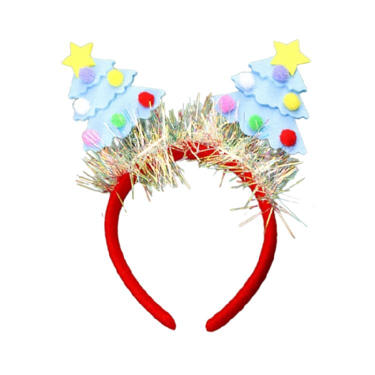 Eye Catching Christmas Tree Headband for Party Cosplay Headwear Costume Soft Fabric Headpieces Styling Accessory