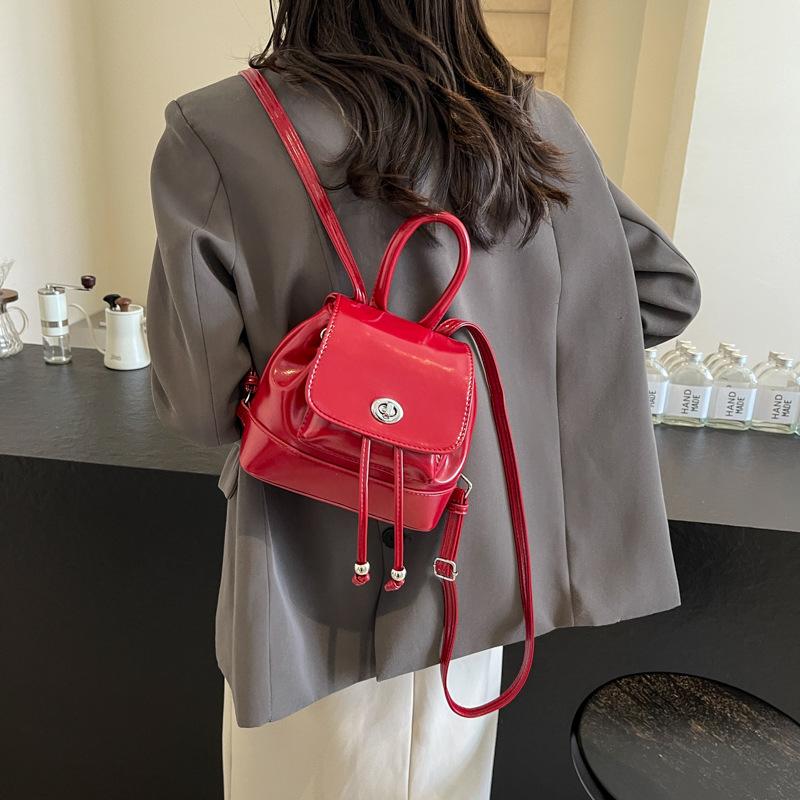 Solid Color Texture Portable Small Backpack Bag Women's New Fashion Casual Backpack Small Bag