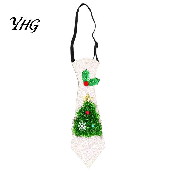 Holiday Atmosphere Clothing Adjustable Glitter Christmas Necktie, Non-woven Fabric Dress Up Costume Quick Wear Necktie Accessories, Sparkling