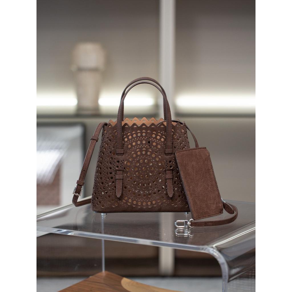 Mina20 erste Schicht Samt Litschi-Muster Kalbsleder Hohlraum Weißer Stahl-Beschlag mit einzelnem Schulter-Crossbody-Schultergurt Französisch Hohlraum