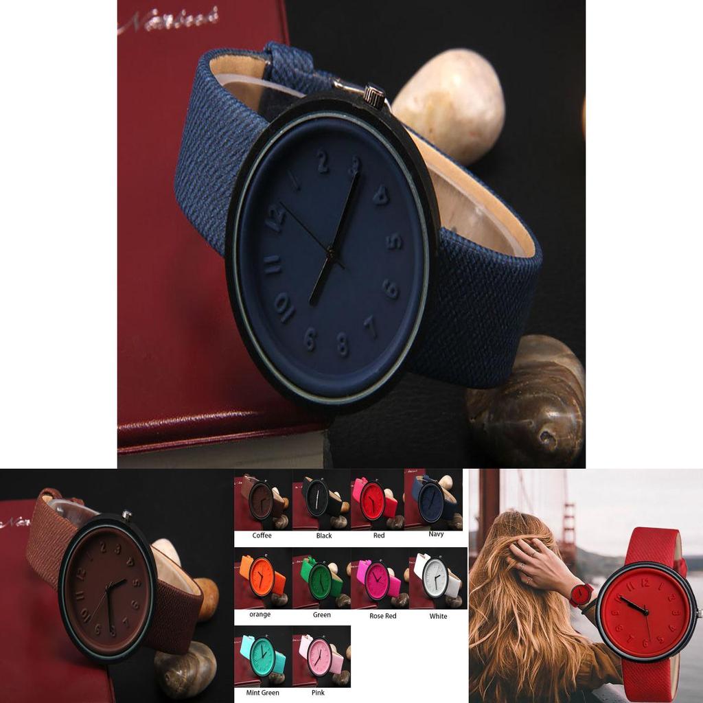 Elegant Fashion Number Dial Simple Round Wrist Watch Bracelet For Women