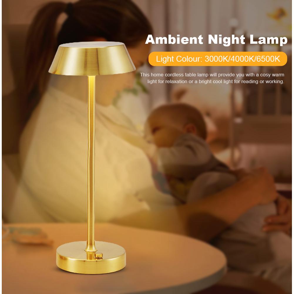 LED Touch Table Light Rechargeable Portable Desk Lamp Stepless Dimmable Creative Night Light for Restaurant Bedroom Patio