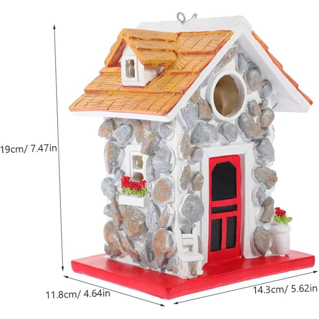 Stabiles Harz-Vogelhaus für Außendekoration Wetter Gartenvogelnest mit stilvollem Design Vogelnestdekoration für Hinterhof und Garten