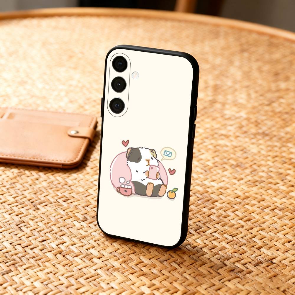 

H-Healing морская свинка Чехол для телефона для Samsung A73,A21s,A22,A31,A32,A52,A53,A71,A80, Мягкий черный корпус Samsung a22 4g