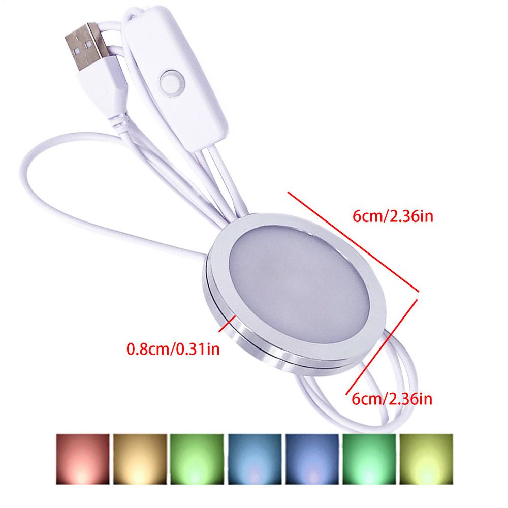 

LED Light Puck Aluminum Shell USB LED Puck Light Novelty Lighting Under-Counter Wall Lamp Fixtures For Bedroom Kitchen Living белый