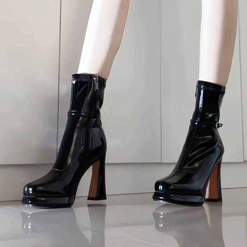 High Heels Women Ankle Boots Dress New Winter Shoes Fashion Chunky Luxury Pumps 2025 Sexy Designer Chelsea Boots Femme Zapatos