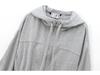 ZA Women's Spring 2025 Wool Blend Hooded Jacket & Straight Leg Pants Set