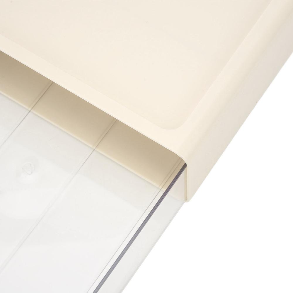 Transparent Material Drawer Storage Box Cream Color Stackable Storage Bins Drawer Organizer  Home