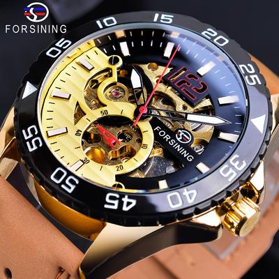 Erkek Moda Rahat Hollow Su Geçirmez Otomatik Mekanik Saat GMT1155-1-A