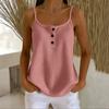 Camis & Tank Tops - Summer Solid Color Waffle Patchwork Cami Top, Slim Fit Button-fixed Camisole Women Europe America Crossborder
