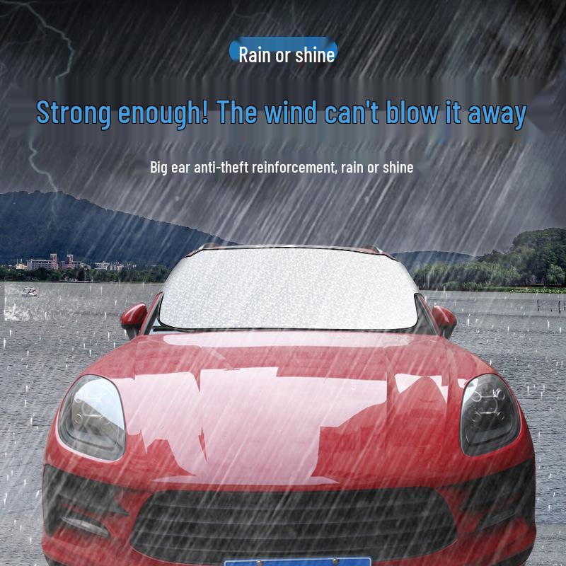 145x90cm Car Sunshade & Frost Guard: Single-Layer Aluminum Film for Front Windshield Protection