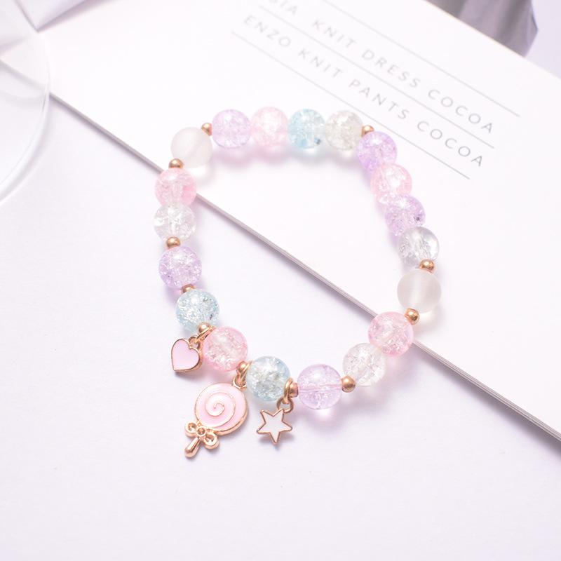 Crystal Bracelet Alloy Colored Beaded Bracelet Student Friendship Fashion Bracelet Bead Glass Hot Selling New Cartoon