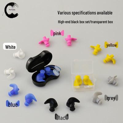 Bouchons d'oreille étanches en silicone pour la natation et la plongée avec boîte - Design spiralé pour adultes