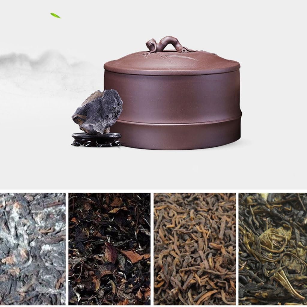 GSOUL Lata de Té Almacenamiento de Té Tarro para Pastel de Té Lata de Té de Arcilla Púrpura Tanque de Té Lata de Té para Despertar Tarro de Almacenamiento(Para ti:Pequeña)