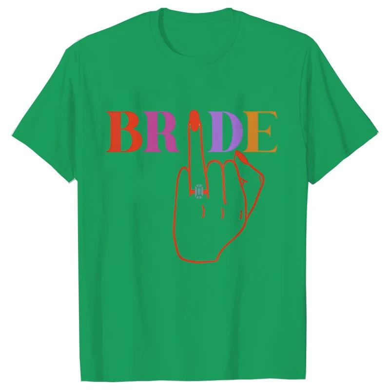 Colourful Bride and Team Ring Finger T-shirt Funny Bridal Wedding Tees Girls Single Farewell EVJF Bachelorette Hen Party Tops