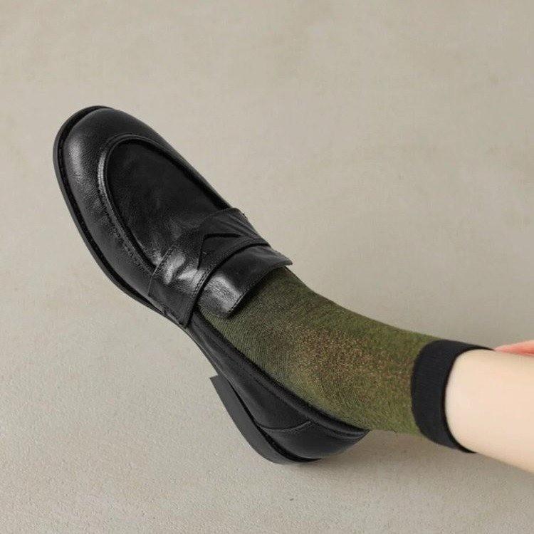 Мода 2024 года туфли Мэри Джейн мокасины студенческая обувь женская униформа для поездок на работу повседневная обувь на плоской подошве коричневая черная женская обувь 35 чёрный 3784₽