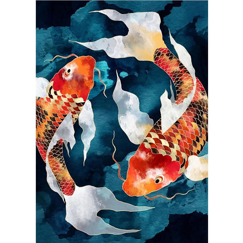 

Алмазная мозаика 5D с полной выкладкой «Рыба» для декора гостиной