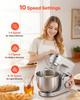 Stand Mixer, 4.2 L+5.7 L Electric Kitchen Mixer, 1500W Dough-Mixer, 10 Speeds Tilt-head Food-Mixer with Stainless Steel Bowls, Dough Hook, Whisk,