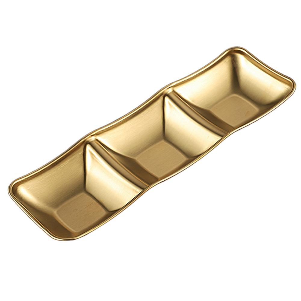 1/2/3 Grids Sauce Plate 304 Stainless Steel Tableware Korean Style Seasoning Dish  Home Resturant