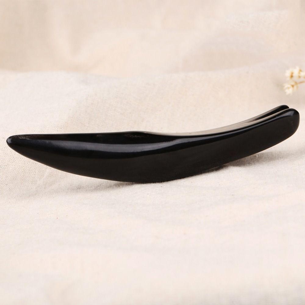 Large Massage Scraping Bar Natural Meridian Acupressure Pen Black Buffalo Horn Massage Stick  SPA