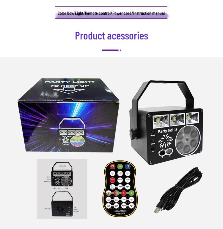 2026 Honeycomb Mini Laser Stage Light: Three-in-One with Dazzling Patterns, Seven-Color KTV and Strobe Effects